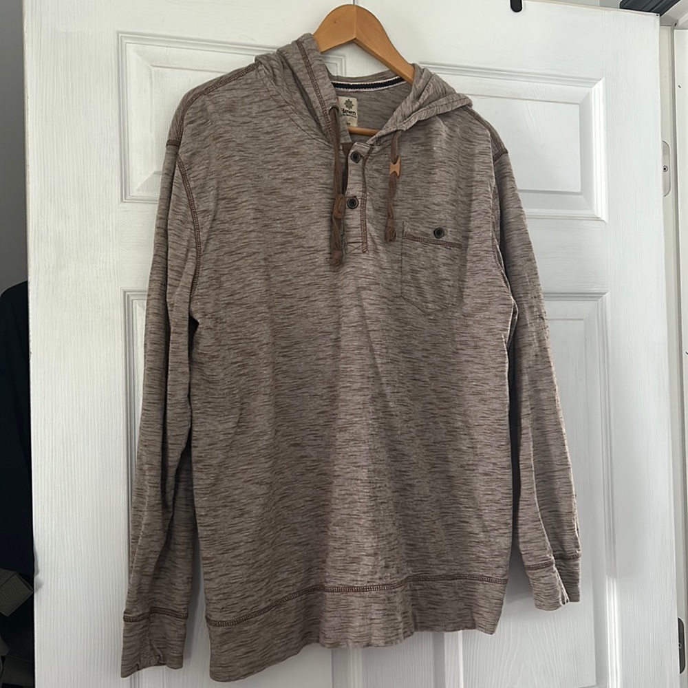 Light brown RUFFHEWN long sleeve lightweight hoodie